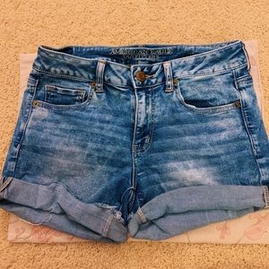 american eagle super stretch midi shorts